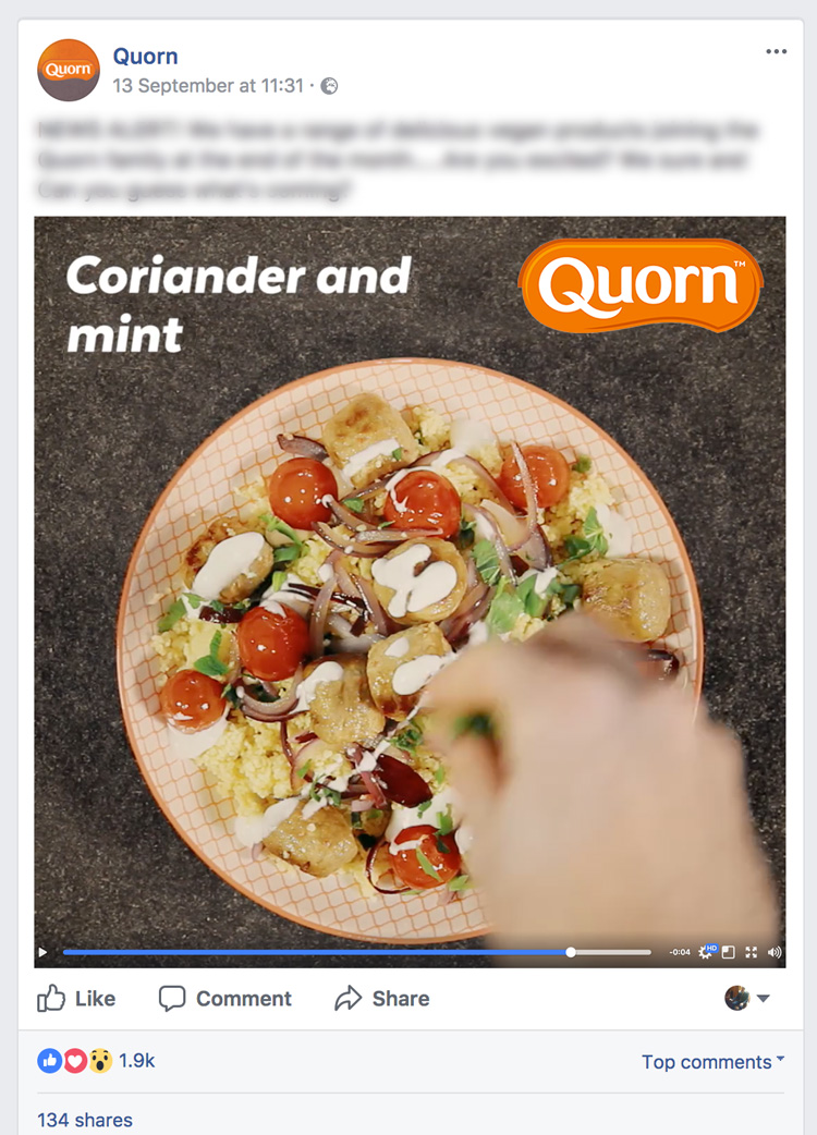 Facebook Optimised Cooking Videos