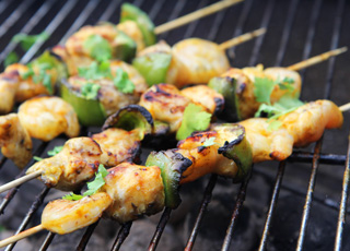 Chicken and Prawn BBQ Skewers