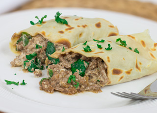 Beef, Spinach and Ricotta Pancake Recipe