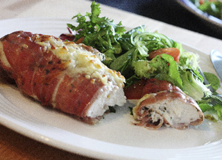 Chicken wrapped in parma ham